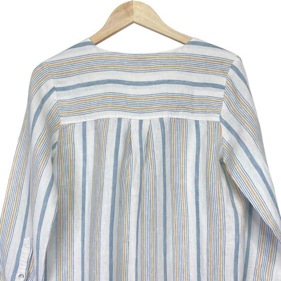 FAHERTY Beach Days Tunic Dress in Luciano Stripe 100% Linen Womens S Beach Boho - Picture 6 of 10